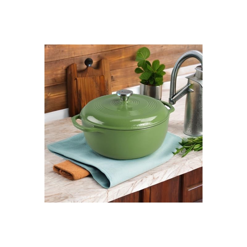 Lodge 6 Quart Enameled Cast Iron Dutch Oven with Lid