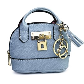 Sanxiner Keychain Coin Purse for Women,Cute Change Purse with Keyring Unique Purse Charms Small Coin Pouch Mini Purses Keychain Wallet with Tassels (Light Blue)