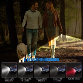 TrustFire Mini Torch Key Ring, 2 in 1 Torch Red Light 5 Light Modes LED Torch Small Torch for Camping, Hiking, Night Vision, Night Fishing, Emergency Dark Blue