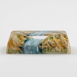 Artisan Autumn Mood Shine Through Resin Keycaps - 2.25U Custom Translucent Keycaps for Mechanical Keyboard (Shift Enter SA)