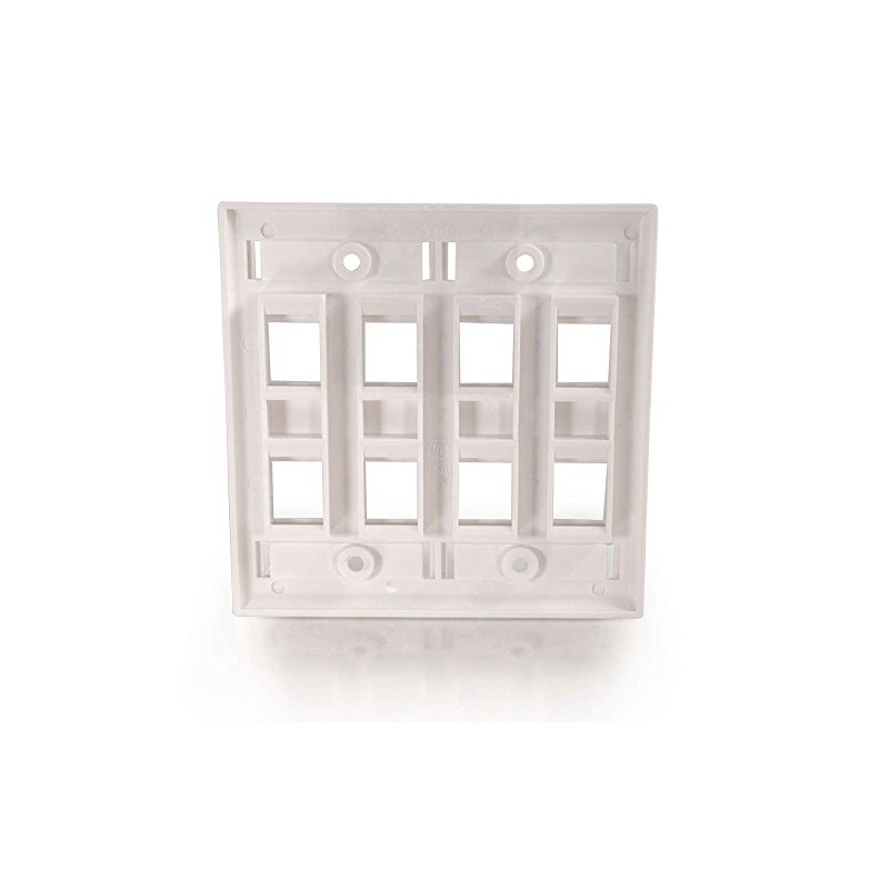 C2G 03415 8-Port Double Gang Multimedia Keystone Double Gang Wall