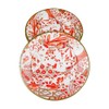 Caspari Gilded Porcelain Coral Dinner Plates - 8 Per Package