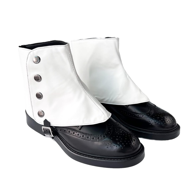 Men's Gangster Spats 20s Leather Boot Covers for Men Snap