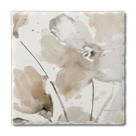 Thirstystone Abstract Floral II Single Tumbled Tile Stone Coaster with Protective Cork Backing Manufactured in The USA 4" Square, Colorful, Artistiic, Easily Wipes Clean