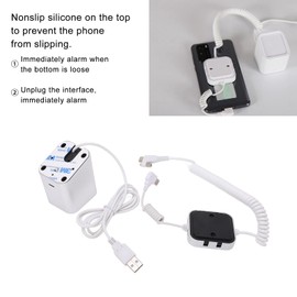 Anti Theft Security Cell Phone Display Stand, Infrared Remote Control Unlock Cell Phone Stand with 95‑120dB Security Alarm & Charging Function, Aluminum Alloy Cell Phone Holder(Type C ‑40db±3db)