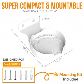 Bangcheer Wall Mount for TP-Link Deco BE75/BE85/BE95/BE17000/BE22000/BE33000 Whole Home Mesh WiFi 7, Upgrade Stable Saving Space Aluminum Alloy Wall Hanging Bracket Holder (White-1Pack)