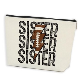 Football Gifts Football Makeup Bag Football Accessories Cosmetic Bag Football Stuff for Women Girls Football Sports Lovers Coach Player Sister Cousin Christmas Birthday Gifts Travel Toiletry Bag