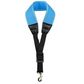 KUWAN Saxophone Neck Strap Soft Sax Double Shoulder Hanging Straps Padded for Alto Sax Tenor Soprano Music Instrument Blue1, Black and White, Universal