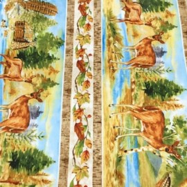 Wilmington Deer Meadow  Cotton Fabric Wilmington Cabin In Woods Wilderness  By the Yard