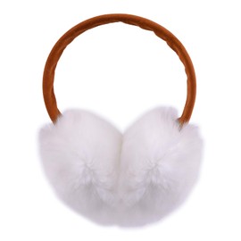 Harssidanzar Damen Winter Ohrenschützer, Echtes Kaninchenfell Ohrenschützer, Verstellbarer Ohrenschützer, Outdoor Ohrenwärmer HL302EU, Camel