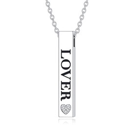 LWXIE Diamond Morse Code Necklace S925 Sterling Silver Morse Code Pendant for Women Gifts for Birthday