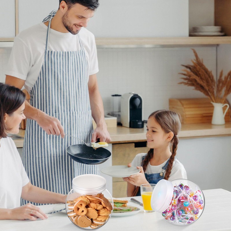 Umigy 4 Sets Plastic Candy Jar with Lid for Candy