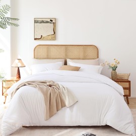 Soft Breathable Duvet Cover Queen Size - Luxury 100% Washed Duvet Cover Set, 3 Piece Bedding Set 1 Duvet Covers 90x90 Inches with Zipper Closure and 2 Pillow Shams for Queen Size Bed