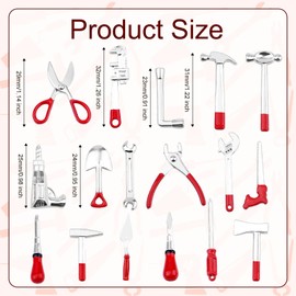 17pcs Miniature Doll House Tools, 1:12 Miniature Tools Set Multifunctional Tiny Tools Mini Tools Creative Doll House Miniatures Items for Doll House Decoration Accessories