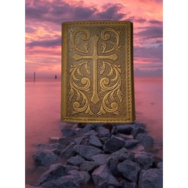 GENUINE TEXAS BRAND Custom United States Coast Guard Nocona Soft Leather Cross Trifold Wallet