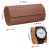 sourcing map Watch Roll Travel Case 3 Slots Portable Leather