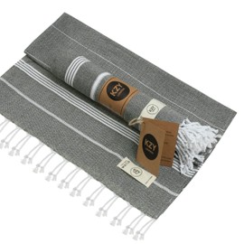 KZY LONDON Original Turkish Hand Towel (Set of 2) for Kitchen and Bathroom - 100% Cotton, 45 x 90 cm Decorative Hand, Face, Hair, Gym, Yoga, Tea, Dishcloth, Bath (Army Green)