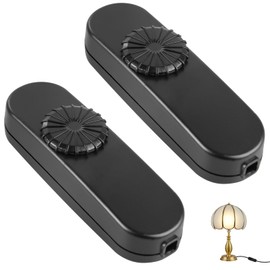 Pack of 2 Dimmer LED Dimmer Switches, 3-100 W, 220-240 V Cord Dimmer for LED Lamps, Dimming from 0% to 100% for Dimmable Incandescent Lamps, LED Lamps, Table Lamps and Floor Lamps, Black