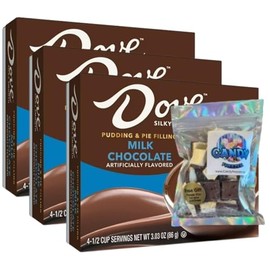 Candy Freezer Instant Pudding & Pie Filling Mix 3.03 oz Box (Pack of 3) with Freeze Dried Ice Cream Bites (DØVƐ Milk Chocolate) - Candy