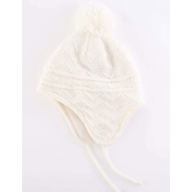 Connectyle Boys Girls Kids Knit Winter Hat Earflap Warm Beanie Skull Cap L White