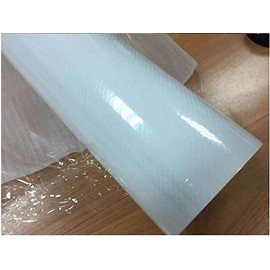 7D Premium High Gloss Carbon Fiber Vinyl Film Wrap Bubble Free Air Release 6D Free Tool Kit (White, 108" X 60" in Inches / 9 X 5 FT Feet)