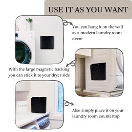 MONJITA Lint Bin for Laundry Room, Magnetic Lint Trash Can for Dryer, Modern Lint Holder, Lint Box for Laundry Room Organization, Wall Mounted Trash Can for Laundry Decor (Black)