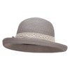 Women's Toyo Braid Large SIK Flower Accent Kettle Brim Hat