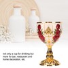 Gold Chalice 4 Inch High Zinc Alloy Retro Embossed Flower