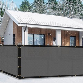 Amagenix Privacy Fence Screen 6'x28'Customsized Mesh Fencing Shade Cover with Brass Grommets Protective Covering for Outdooor Garden Backyard，Dark Grey