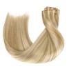 HOTBANANA Seamless Clip in Hair Extensions Light Blonde Highlighted Golden