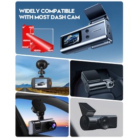 Adhesive Sticky Pads for Dash Cam Mount – 4-Pack Heat Resistant Double-Sided Sticker Replacement for Windshield Dashcam, Car Windscreen Dashboard Camera Holders Mounting Tape (Square & Rectangular)