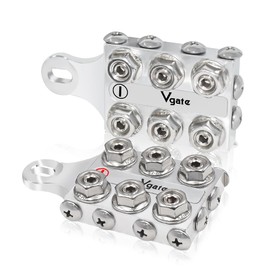 Vgate Car Battery Terminal Connectors，16-Way Battery Terminal Clamps, 8AWG up to 4/0(XL) AWG Gauge for Lithium or AGM Lead Acid Battery, Positive and Negative (+/-)(1 Pair) for M6 or 1/4”-20