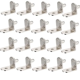 TOP-VIGOR 5mm Shelf Support, 20 Pieces L Shaped Support Brackets with Hole for Cupboard, Wardrobe, Furniture, Cupboard Shelf