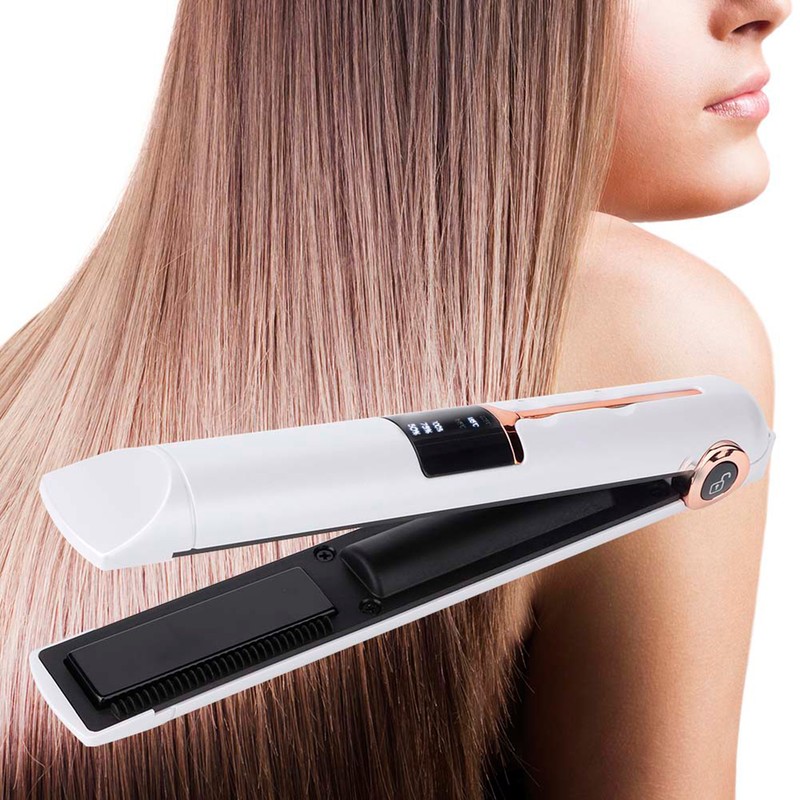 Professional USB Charging Mini Electric Hair Straightener Curler Cordless Hair