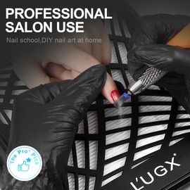 L'UGX Dust Collector for Nails Professional with 2 Reusable Filter, 650 PA Nail Dust Collector Fan Extractor Powerful Suction Vacuum Dust Collector Nail Tech, Perfect for Home Salon Use -Black