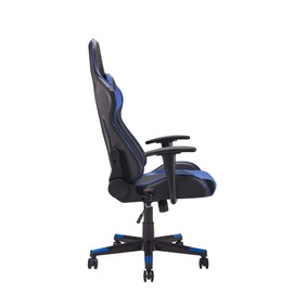 FlashBuy Ergonomic Design Multi-Function Racing Style Swivel Gaming Chair with PU Leather,High Back,Adjustable Headrest,Adjustable Lumbar Support,Black and Blue