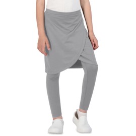 CharmWM Girls High Elastic Waist Skirts Pants Kids Cute Active Golf Tennis Skorts Leggings Grey