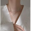 Unbranded Sterling Silver Plated Butterfly CZ Layered Pendant Necklace Choker