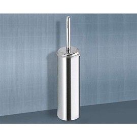 Gedy 2733-38 Round Toilet Brush Holder, 0.89" L x 3.3" W, Satin Chrome