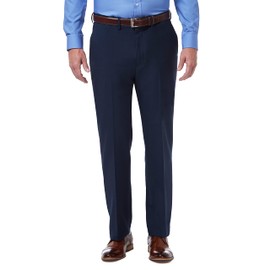 Haggar Men's Premium Comfort Classic Fit Flat Front Dress Pants-Regular and Big & Tall Sizes, Blue, 36W x 32L