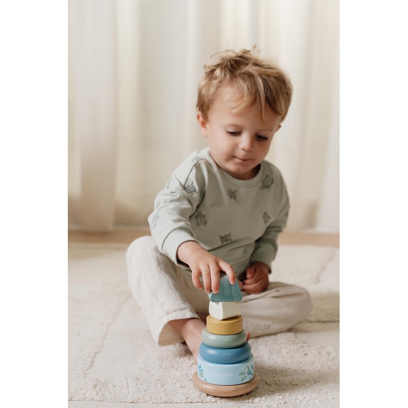 Little Dutch 7242 FSC Wooden Stacking Tower Ring - Forest