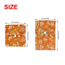 Andux Jewelry Silk Purse Pouch Plum Blossom Embroidery Silk Brocade Coin Purse Travel Jewelry Pouch 4pcs SP/DZ-02(Orange)