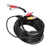 Portable CCTV Cable 3-In 1 Video Audio Power Cord BNC+RCA+DC