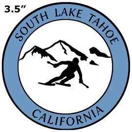 Athena Brands South Lake Tahoe California Extreme Skier Car Truck Window Bumper Sticker Decal - Columbia Blue