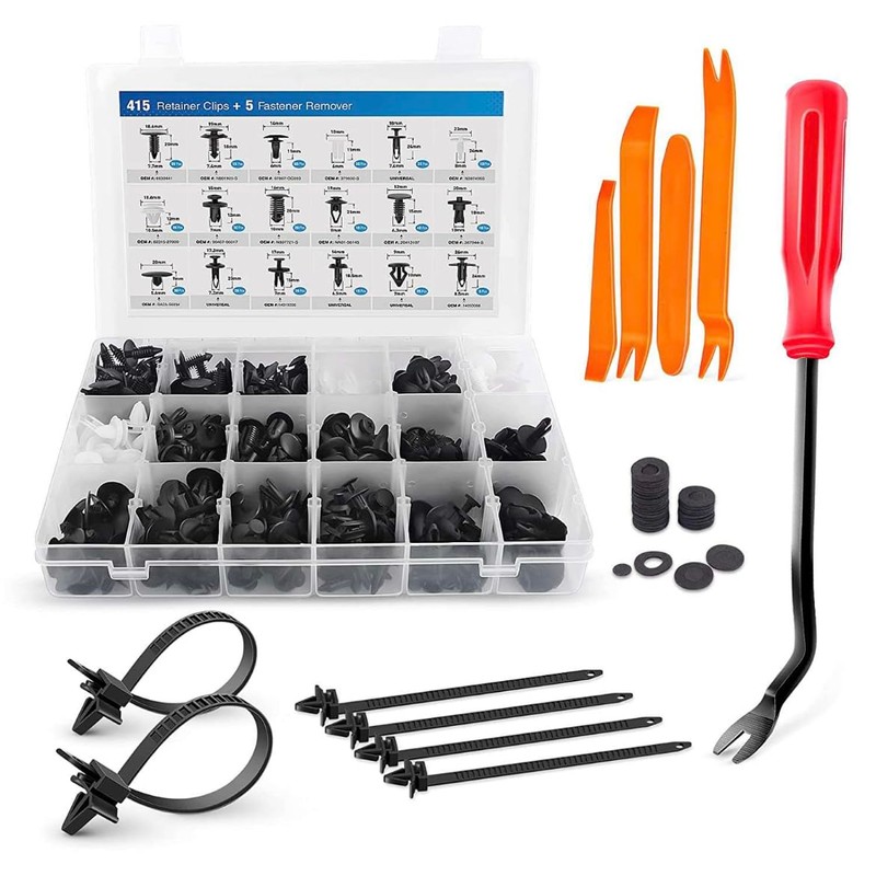 450 rivets plastic universal car clips nylon black rivets plastic