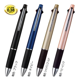 Uni Jetstream Multi Pen 4 and 1, 0.38mm Ballpoint Pen (Black, Red, Blue, Green) and 0.5mm Mechanical Pencil, Baby Pink Body, Pink Gold (MSXE5100038.68)