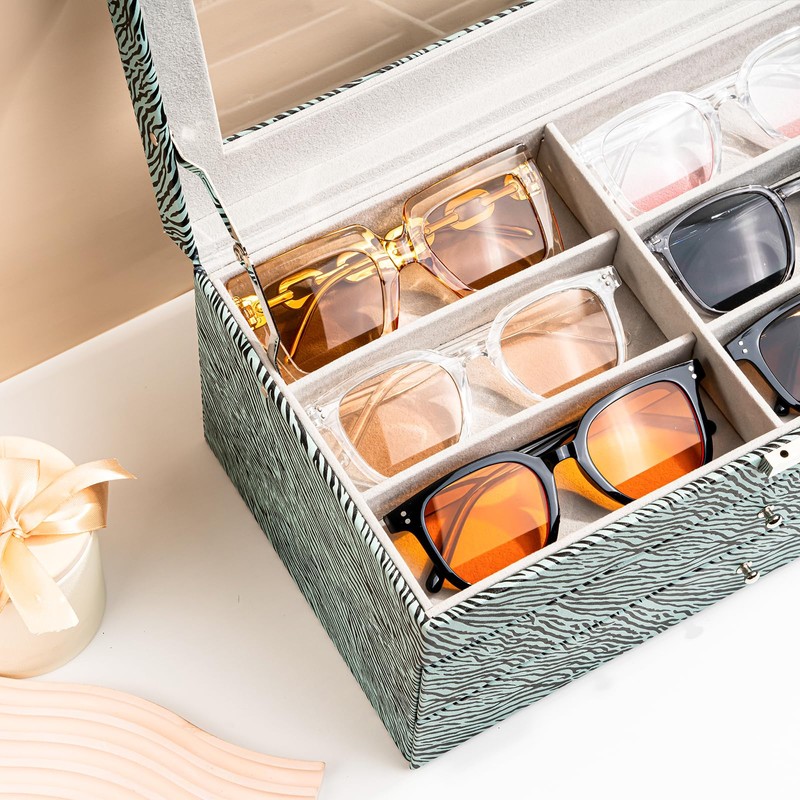 ProCase 3-layer Sunglasses Storage Organizer, 18 Slots Leather Sunglass Box