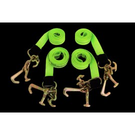 Safe N Secure 2" x 10' RTJ Frame Hook HiViz Green Diamond Weave Strap Pack of 4