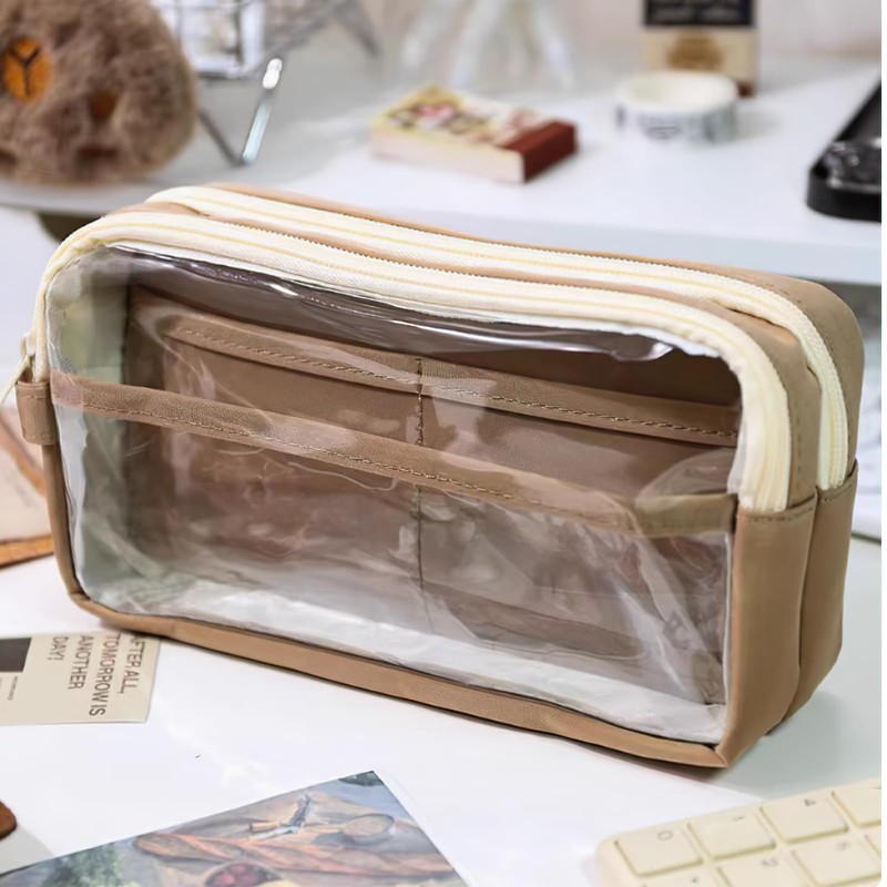 SHANFAA Cute Capybara Pen Case Set, Transparent Capybara Pen Bag
