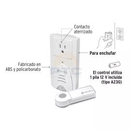 Volteck TIMI-100C Wireless doorbell with plug-in receiver, 1 tone